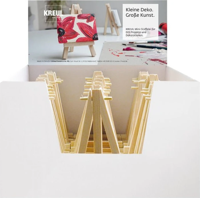 Kreul Mini-Staffeleien Thekendisplay, 36 Stück (683601)