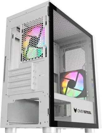 Oversteel Aeris RGB, weiß, Glasfenster