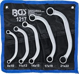 BGS technic Starter- und Block Schraubenschlüsselsatz inkl. Tasche, 5-tlg.
