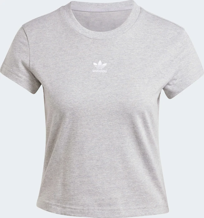 adidas Essentials Slim T-Shirt kurzarm medium grey heather (Damen)