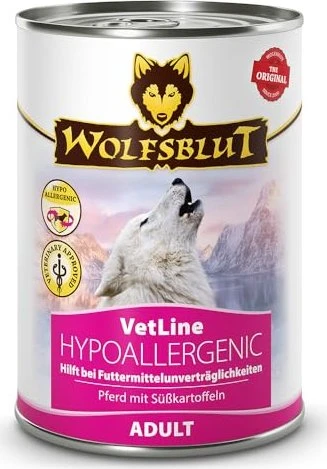Wolfsblut VetLine, Hypoallergenic, mit Pferd und Süßkartoffeln, 2.37kg (6x 395g)