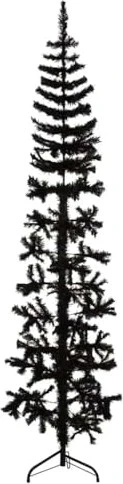 vidaXL Künstlicher Weihnachtsbaum halbrund schlank schwarz, 240cm