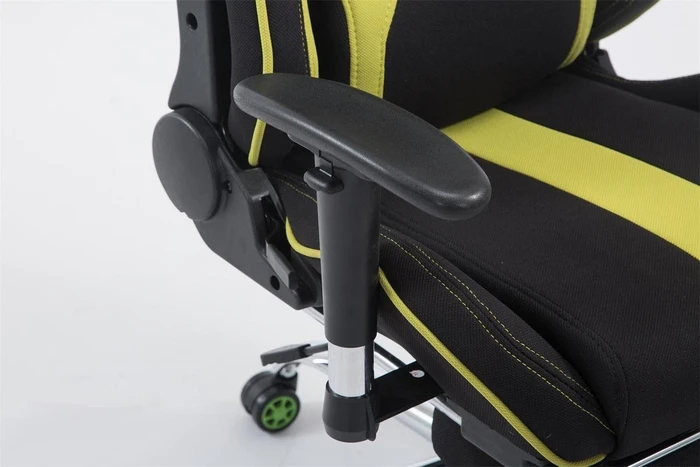 CLP Racing Limit Stoff Gamingstuhl mit Fußstütze, schwarz/grün