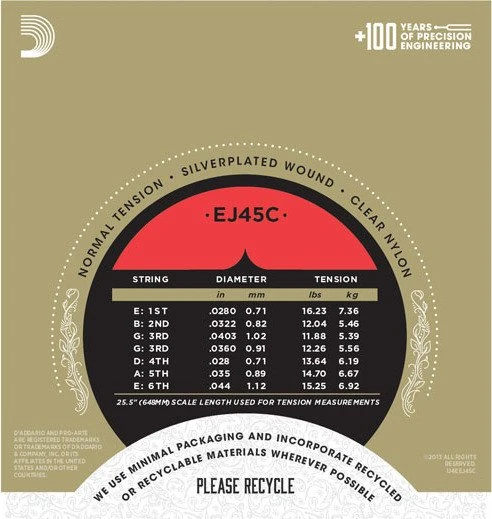D'Addario Pro-Arté Composite, Normal Tension