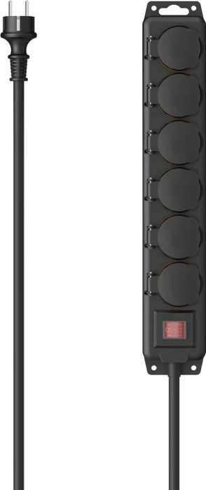 Hama Steckdosenleiste mit Schalter, IP44, Wandmontage