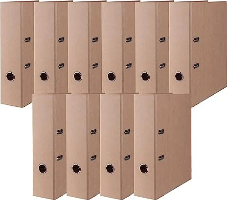 Donau Premium Ordner 2-Ring Eco, 80mm, A4, braun, 10er-Pack