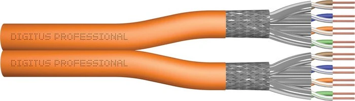 Digitus Professional Twisted-Pair Duplex Verlegekabel Dca, Cat7, S/FTP, ohne Stecker, 500m, orange