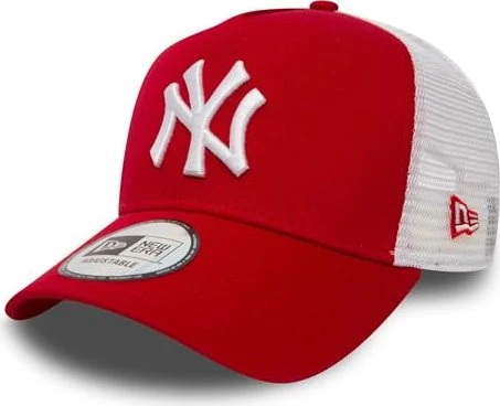 New Era 9FORTY New York Yankees A-Frame Trucker Kappe rot
