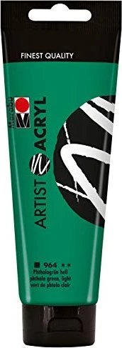 Marabu Artist Acryl Acrylfarbe, phthalogrün hell, 120ml