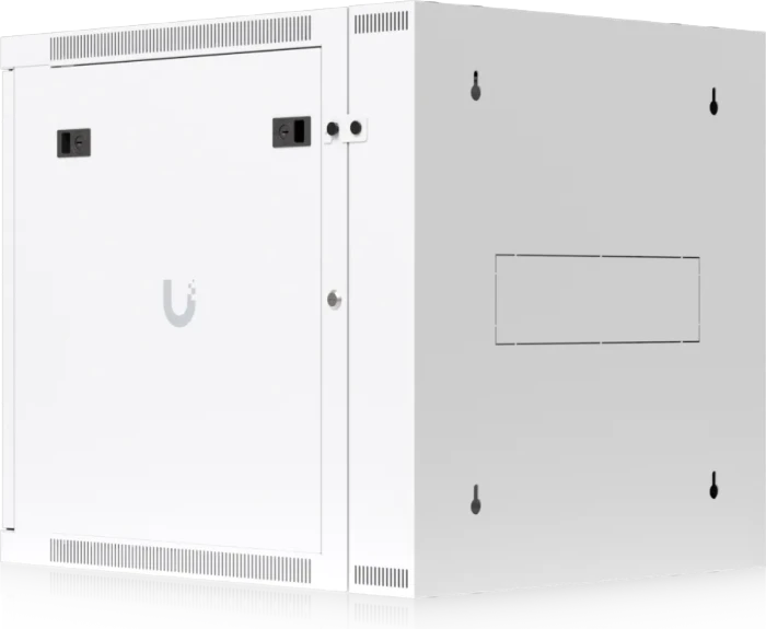 Ubiquiti 12U Rack Cabinet, 19" Wandgehäuse 12HE, Glastür, weiß, 703mm tief