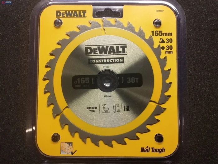 DeWalt DT1937 Kreissägeblatt 30Z, 165x1.5x30mm, 1 Stück