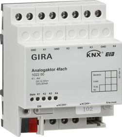Gira KNX Analogaktor 4-fach, 4TE REG, Schaltaktor (1022 00)