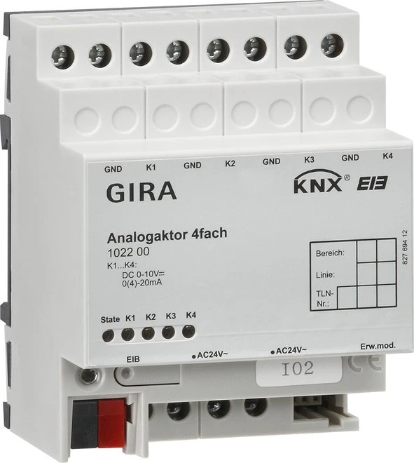 Gira KNX Analogaktor 4-fach, 4TE REG, Schaltaktor