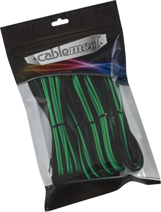 CableMod Classic ModFlex Cable Extension Kit, 8+8 Series, schwarz/grün