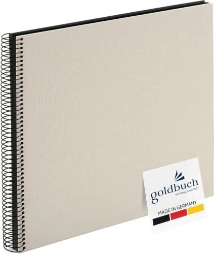 Goldbuch Spiralalbum Bella Vista 34x30 schwarze Seiten hellgrau