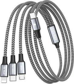 Raviad 3in1 USB Ladekabel grau