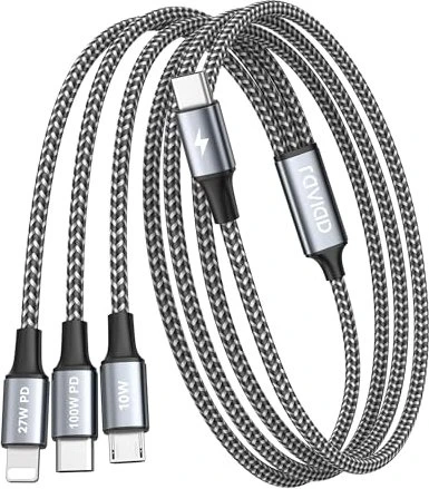 Raviad 3in1 USB Ladekabel grau