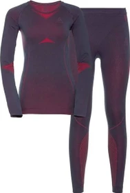Odlo Fundamentals Performance Warm Set gray/diva pink (Damen)