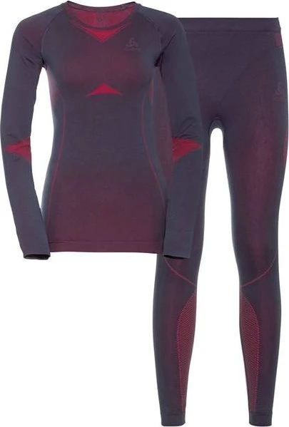 Odlo Fundamentals Performance Warm Set gray/diva pink (Damen)