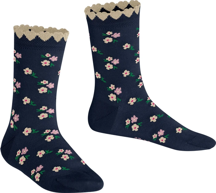 Falke Ditsy Flowers Socken space blue (Junior)