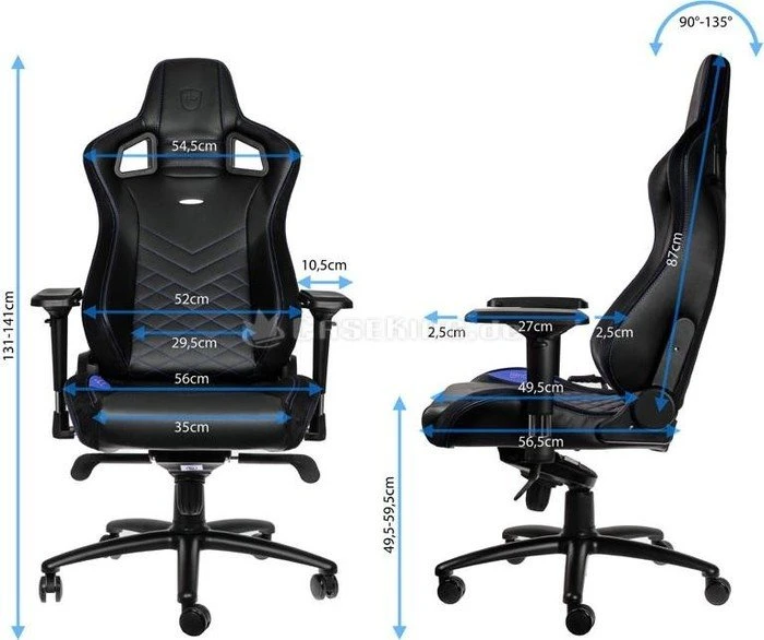 noblechairs Epic Gamingstuhl, schwarz/blau