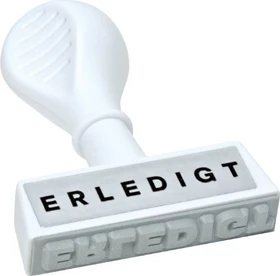 Wedo Textstempel mit Motiv ERLEDIGT, weiß