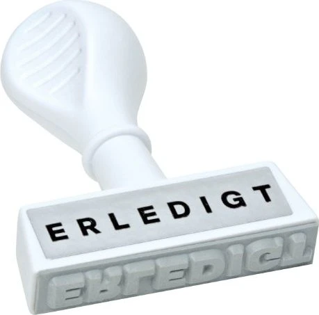 Wedo Textstempel mit Motiv ERLEDIGT, weiß