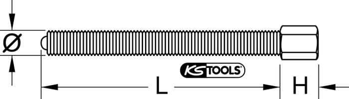 KS Tools Spindel für Abzieher G1"x11Gx360mm