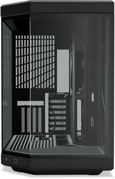 Hyte Y70 Black, schwarz, Glasfenster