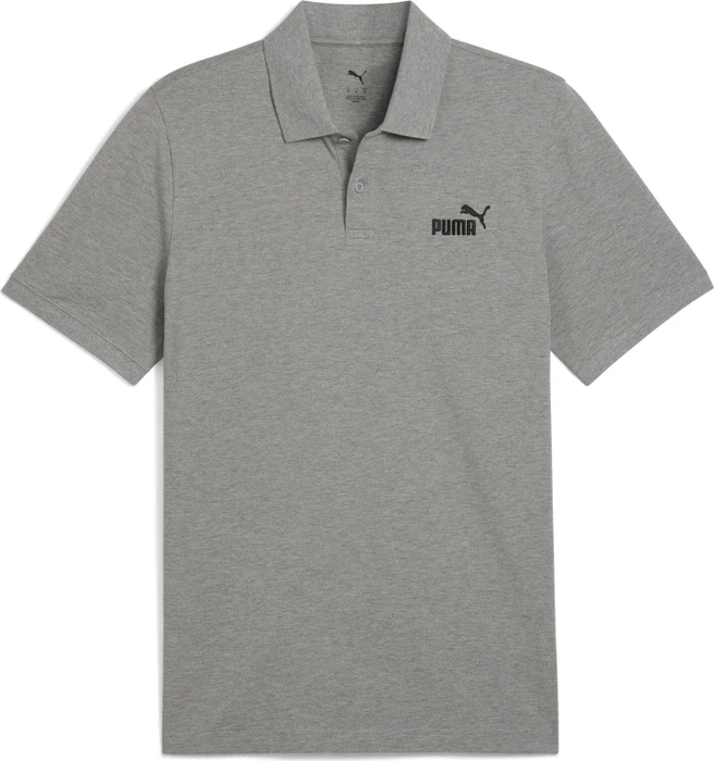 Puma ESS No. 1 Logo Pique Poloshirt kurzarm medium grey heather (Herren)