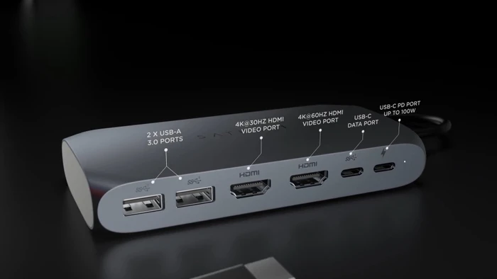 Satechi USB-C Multimedia Adapter M1, Space Gray, USB-C 3.0 [Stecker]
