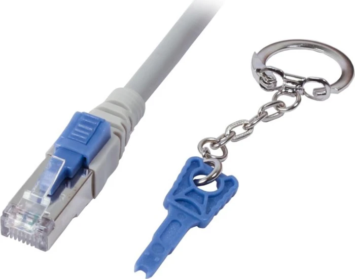 Synergy21 Absperrbares Patchkabel, Cat6a, S/STP, RJ-45/RJ-45, 1m, grau