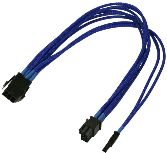Nanoxia 6/8-Pin PCIe Verlängerung 30cm, sleeved blau