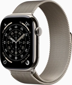 Apple Watch Series 11 (GPS + Cellular) 46mm Titan natur mit Milanaise-Armband M/L natur