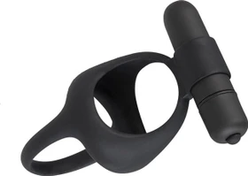 You2Toys Black Velvets Cock & Ball Ring + Vibe