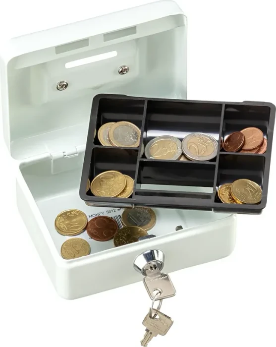 Burg-Wächter Money 5012 Geldkassette, weiß, Schlüsselschloss