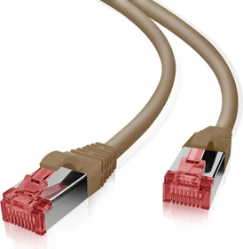 Helos Premium Patchkabel, Cat6, S/FTP, RJ-45/RJ-45, 5m, braun