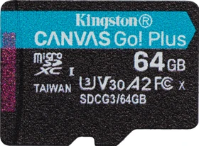 Kingston Canvas Go! Plus R170/W70 64GB, UHS-I U3, A2, Class 10