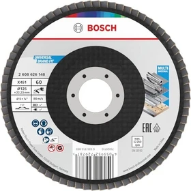 Bosch Professional X451 Fächerschleifscheibe T27 K60, 125x22.23mm, 15 Stück