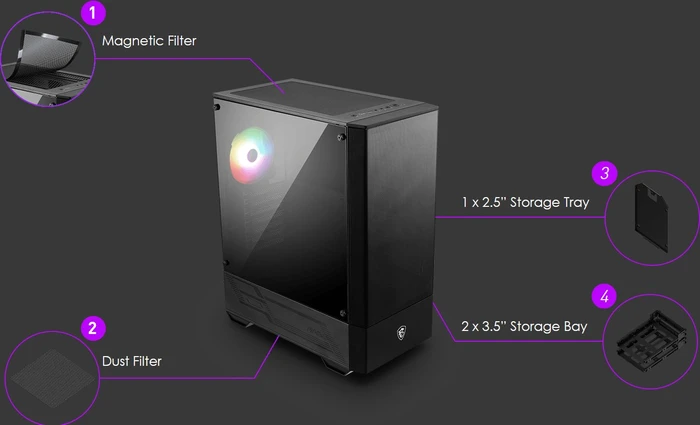 MSI MAG Forge 110R, Acrylfenster