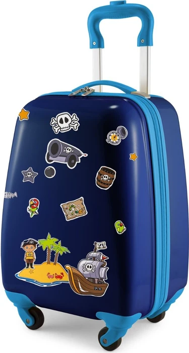 Hauptstadtkoffer For Kids reflektierende Aufkleber Piraten Spinner 24l dunkelblau
