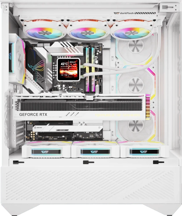 DarkFlash DY460 White, Glasfenster