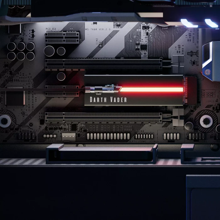 Seagate FireCuda 530 Heatsink SSD +Rescue - Lightsaber Collection Special Edition 2TB, M.2 2280 / M-Key / PCIe 4.0 x4, Kühlkörper