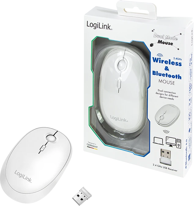 LogiLink Wireless & Bluetooth Dual Mouse schwarz, USB/Bluetooth