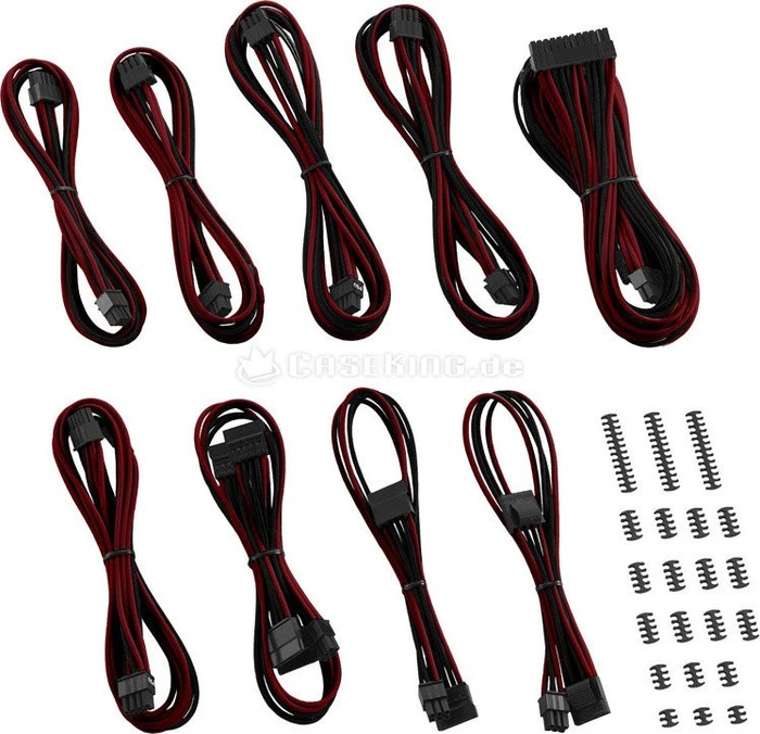 CableMod C-Series AXi/HXi/RM Classic ModMesh Cable Kit, schwarz/blutrot