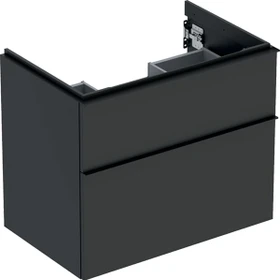 Geberit iCon Unterschrank für Handwaschbecken mit 2 Schubladen 74cm, Korpus und Front: lava/lackiert matt, Griff: lava/pulverbeschichtet matt