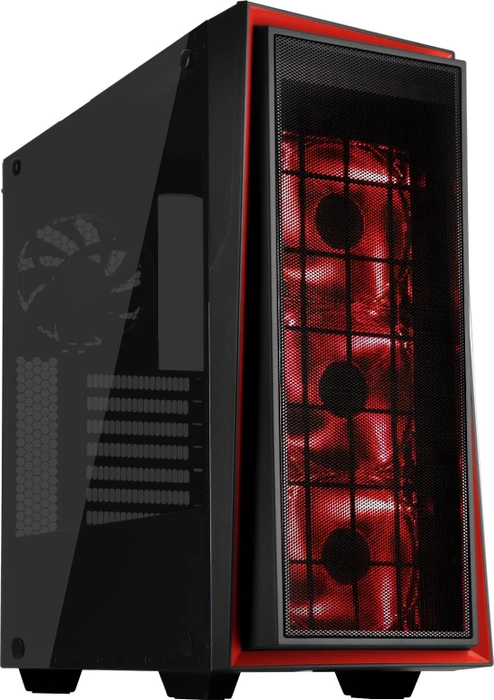 SilverStone Redline Series RL06 GP schwarz/rot, Glasfenster, Lüfter LED rot