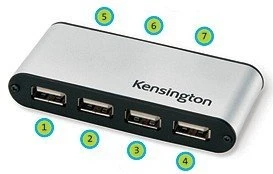 Kensington PocketHub USB 2.0 7-port Hub extern