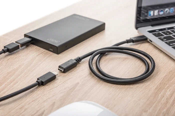 Digitus USB 2.0 Verlängerungskabel, USB-C [Stecker] auf USB-C [Buchse], 2m schwarz
