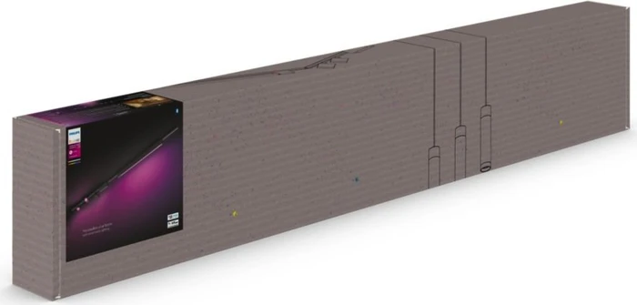 Philips Hue White and Color Ambiance Basis Perifo Schienensystem für die Decke gerade mit 3 Spots & 1 Lineare Lightbar schwarz